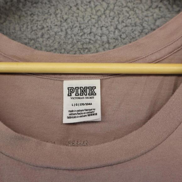 PINK Sequins Logo Scoop Neck Sleeveless Muscle TankTop Large - Picture 5 of 11